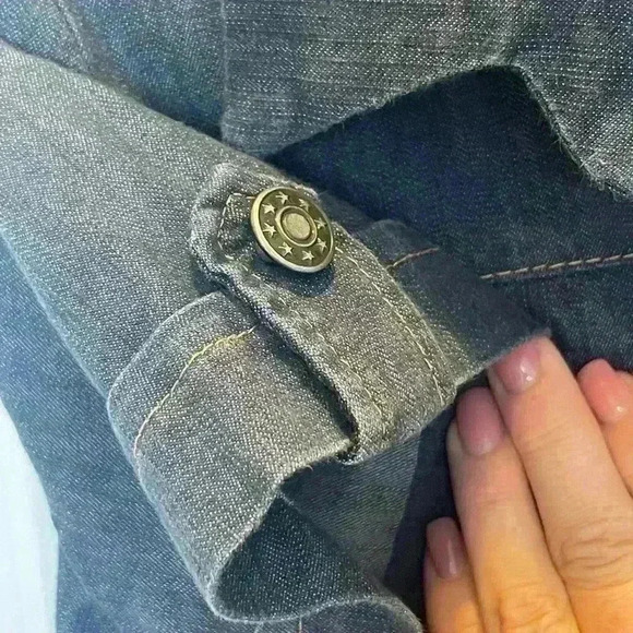 San Julian denim button front jumpsuit Large - Picture 3 of 5